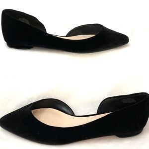 BLACK NINE WEST MINIMALIST DRESSY D’ORSAY POINTED TOE BALLET FLATS SZ 10M